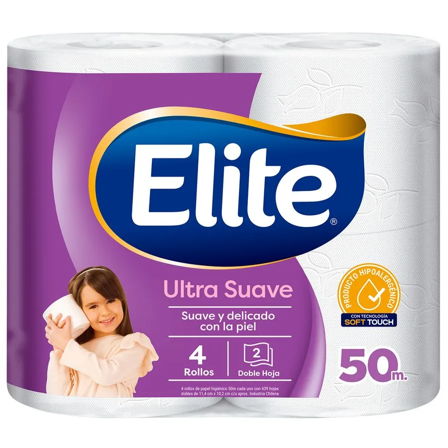 Papel Higiénico Elite Doble Hoja Ultra 50 m 32 Rollos.