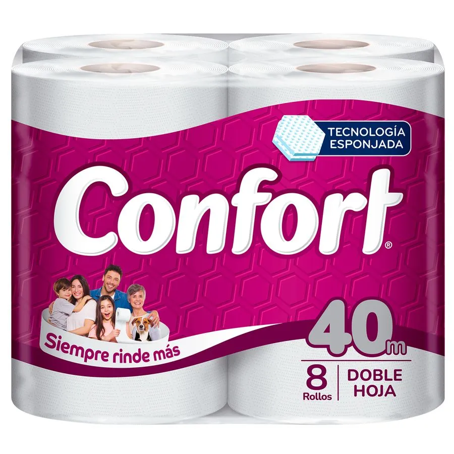 Papel Higiénico Confort Doble Hoja 40 m 32 Rollos