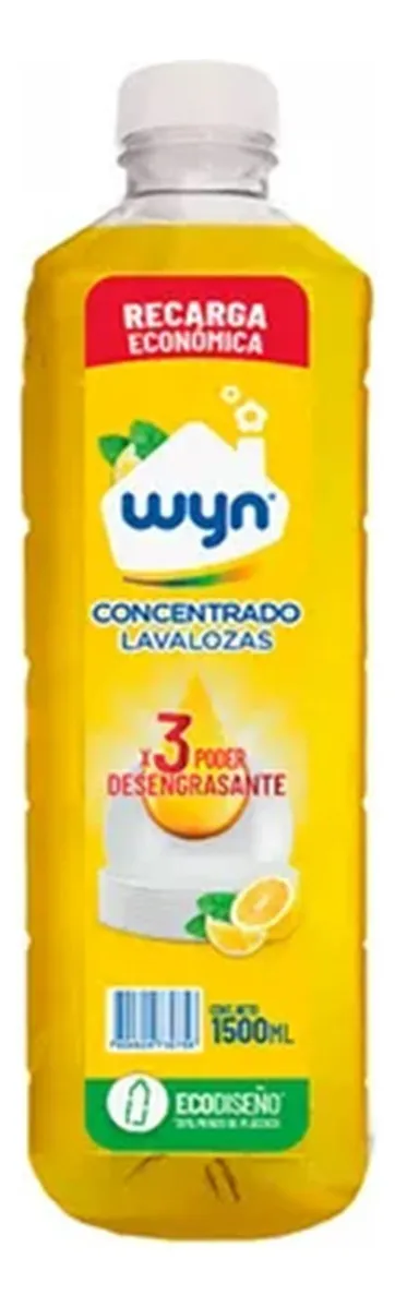 Lavalozas Concentrado Wyn 1500ml Poder Desengrasante