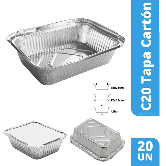 Aluminio C20-L + Tapa Carton (Caja 500un)