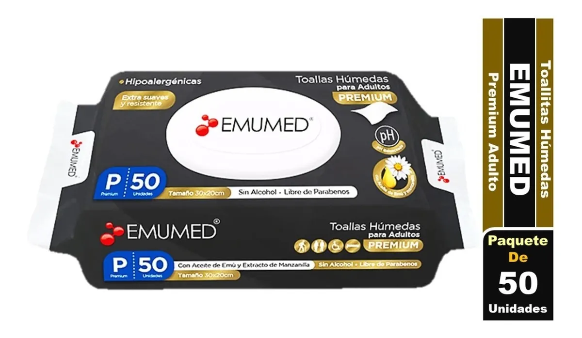 Toallas Húmedas Emumed 50u