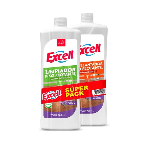 Pack Abrillantador + Limpiador Piso Flotante Excell 900cc